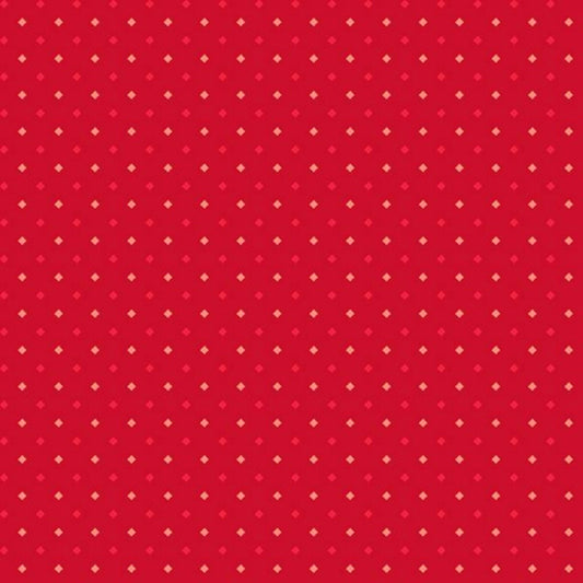 Red Geometric Blender Cotton Fabric