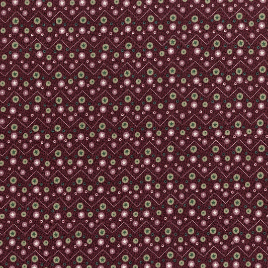 Sage Green & Mulberry Chevron Fabric - Frosty Friends Collection