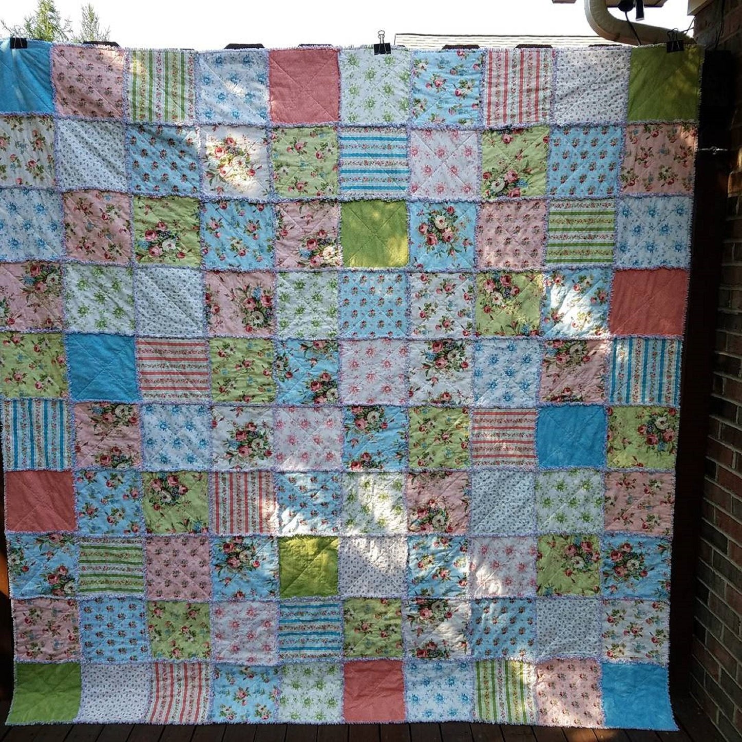 Custom Rag Quilt Comforter: Cotton Flannel Bedspread, Made to Order