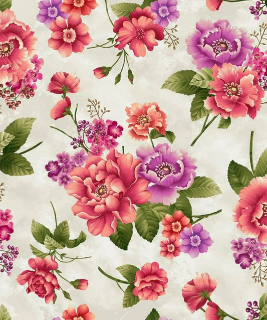 Peony Blossom Cotton Fabric.