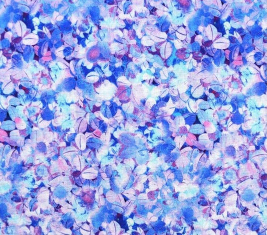 Lilac Mystic Leaves Blender Cotton Fabric by Oasis Prints.