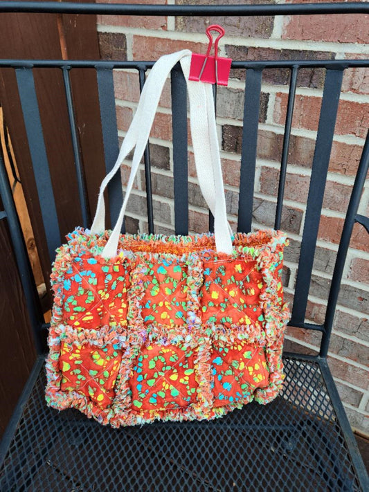 Orange Rag Quilt Purse