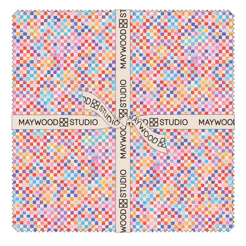 Watercolor Floral 10 Pre-Cut Fabric Squares  Maywood Studios 42-Piece Cotton Layer Cake