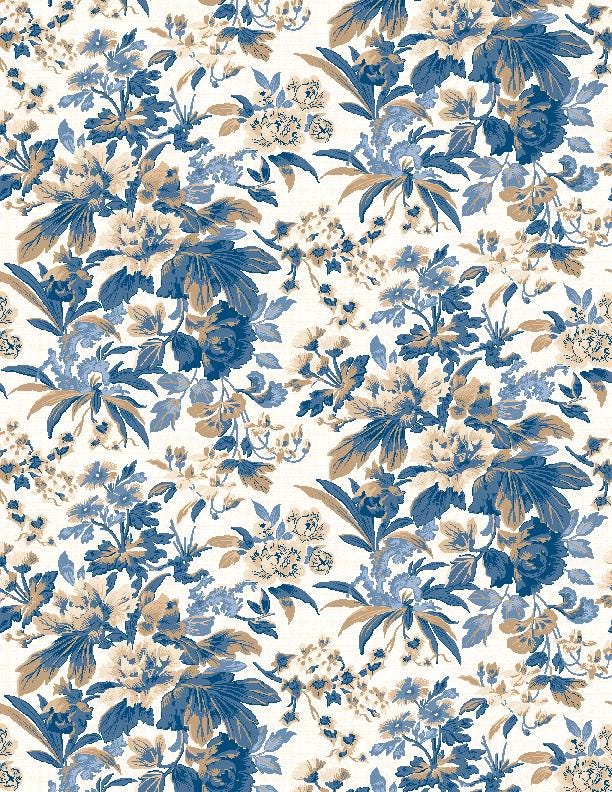 Radiance Collection  Radiance - Medium Floral Cream by Kaye England for Wilmington Prints