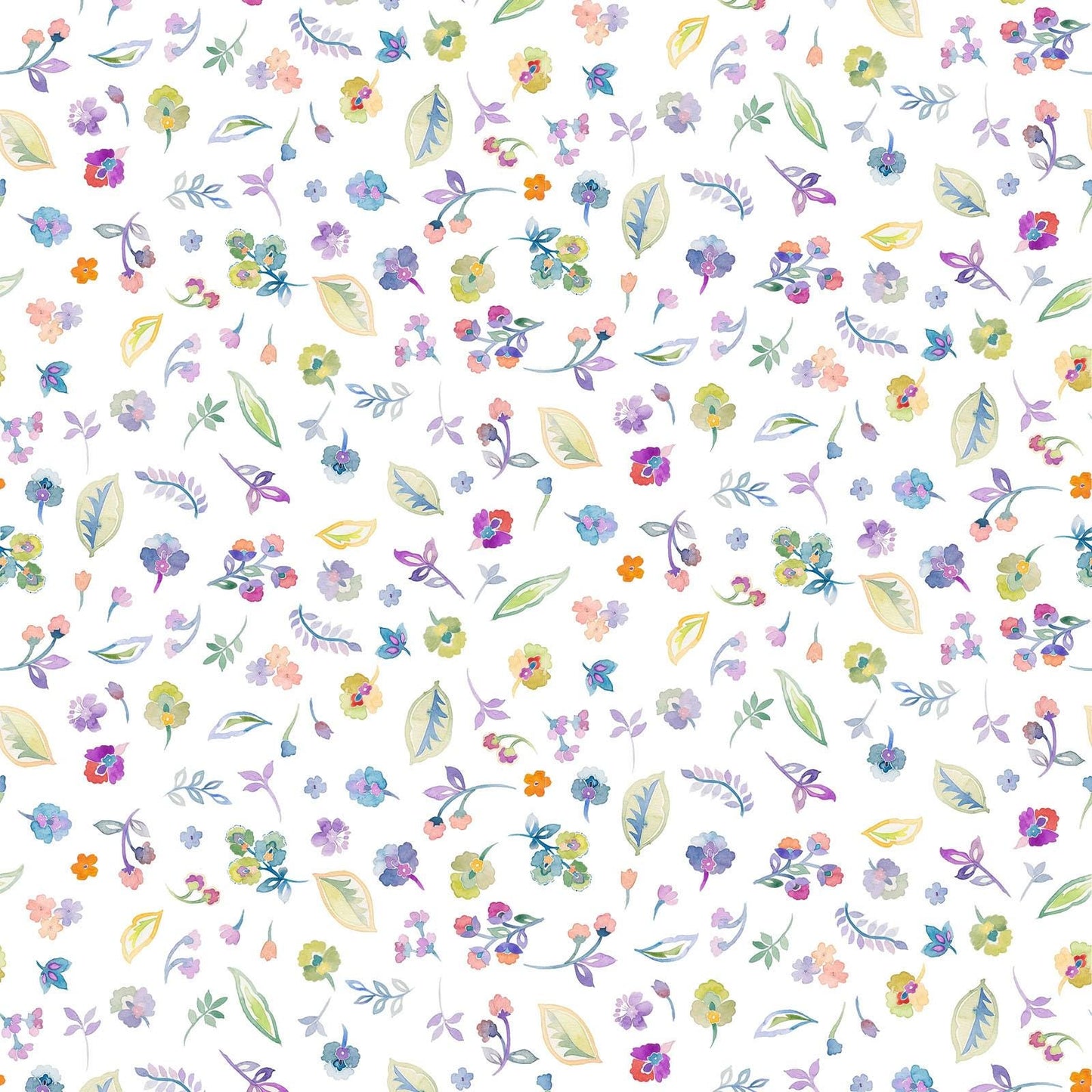 Daydreams Collection by In The Beginning Fabrics | Multicolor Petite Flowers and Leaves