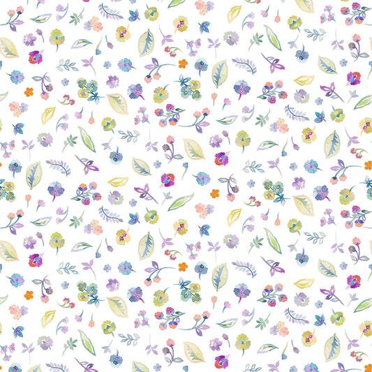 Daydreams Collection by In The Beginning Fabrics | Multicolor Petite Flowers and Leaves