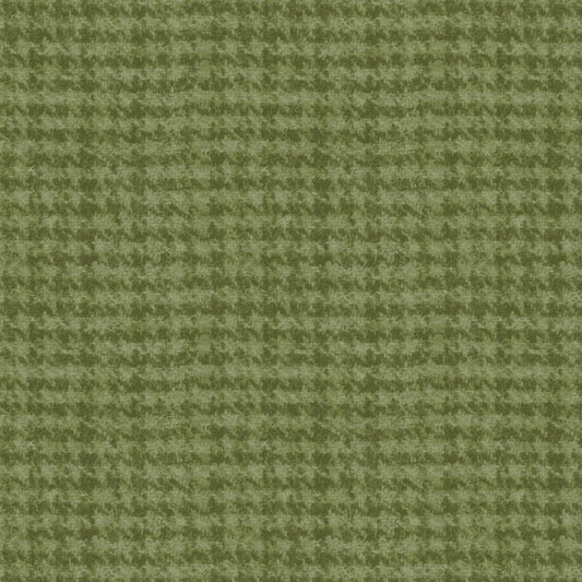 Olive Green Houndstooth Flannel, Maywood Studios Flannel