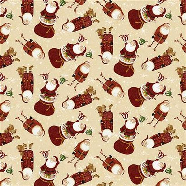 Gingerbread Christmas Fabric by Clothworks  Santa  Digital Print Cotton for Quilting & Crafts