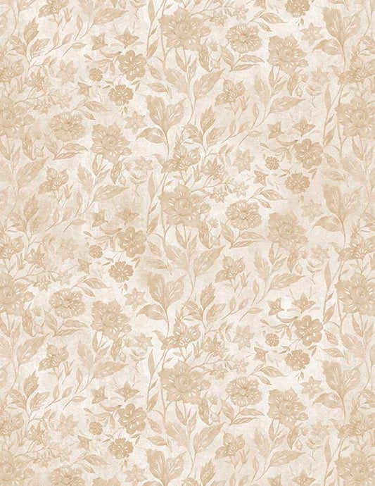 Morning Serenade  Floral Tonal Cream Fabric by Susan Winget for Wilmington Prints | 100% Cotton
