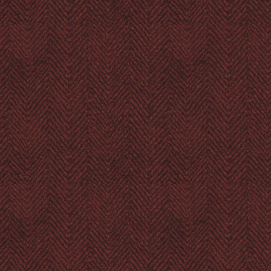 Maywood Studio Woolies Collection by Bonnie Sullivan - Dark Red Herringbone Flannel: