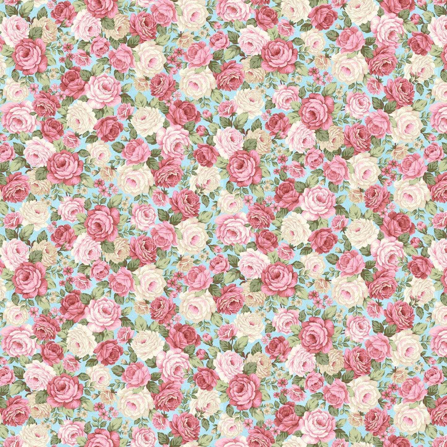 Victorian Rose Cotton Fabric: My Victorian Garden Collection by Henry Glass