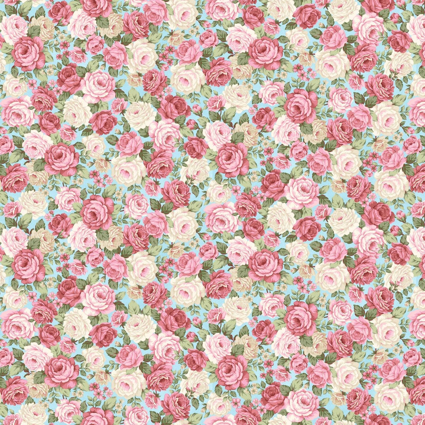 Victorian Rose Cotton Fabric: My Victorian Garden Collection by Henry Glass
