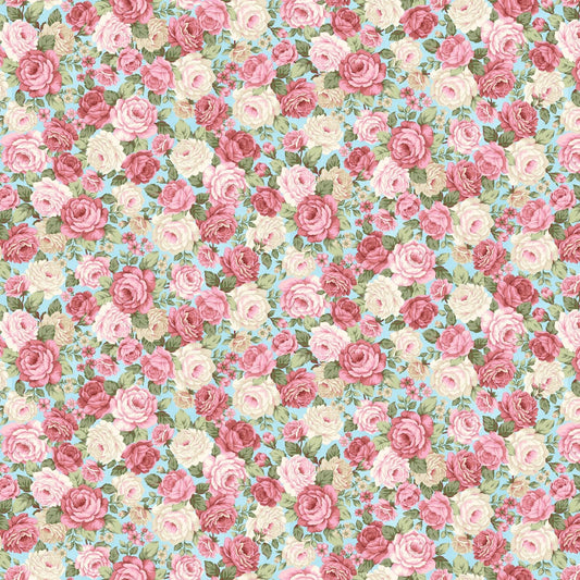 Victorian Rose Cotton Fabric: My Victorian Garden Collection by Henry Glass