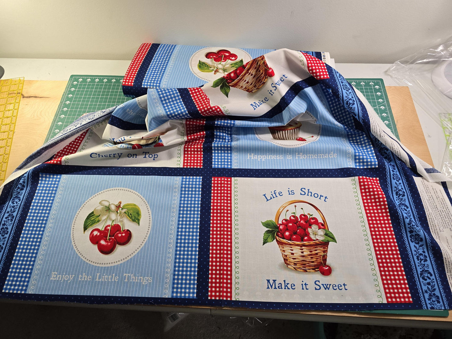 Sweet Cherry Placemat Panel by Wilmington Prints