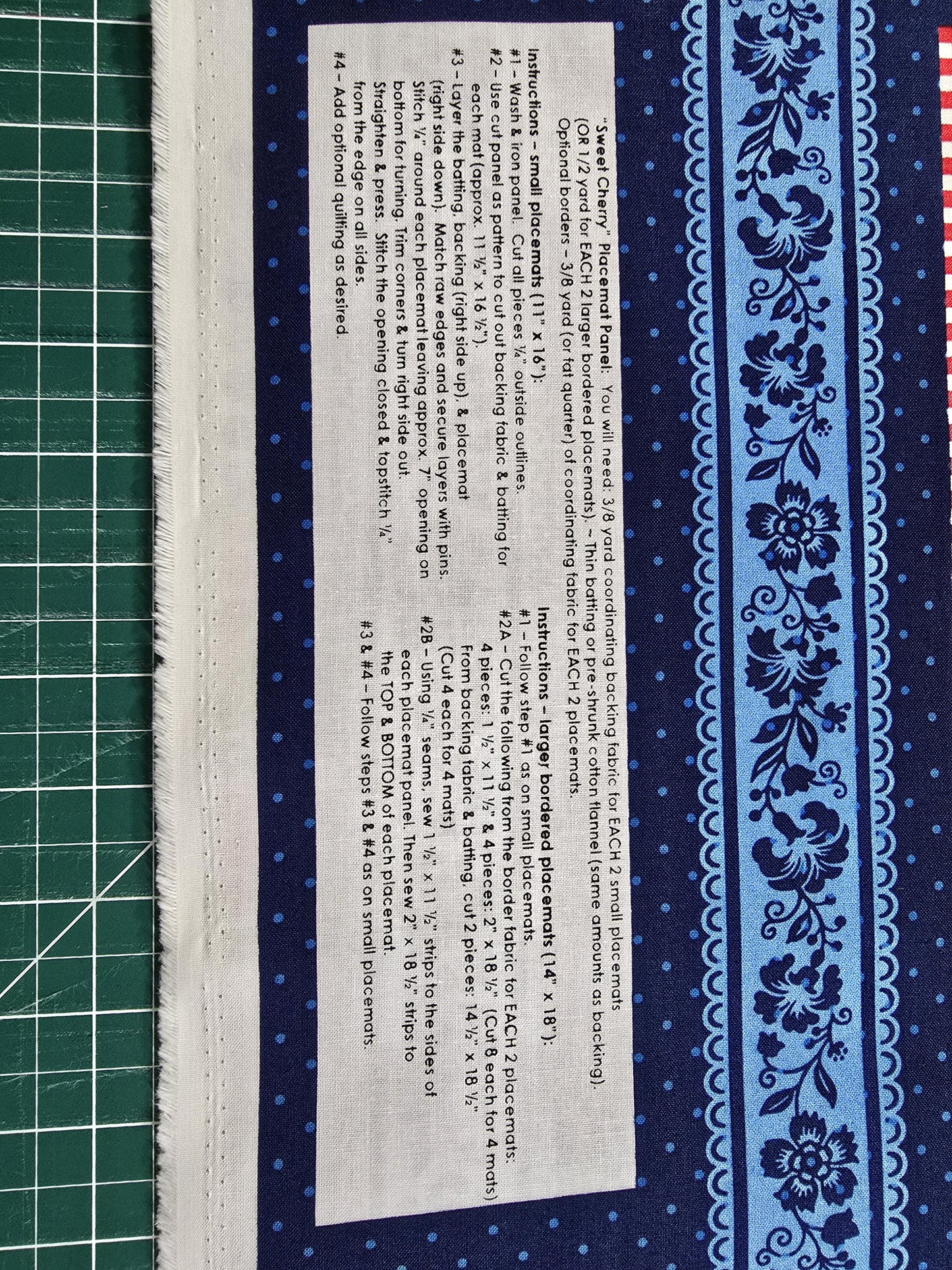 Sweet Cherry Placemat Panel by Wilmington Prints