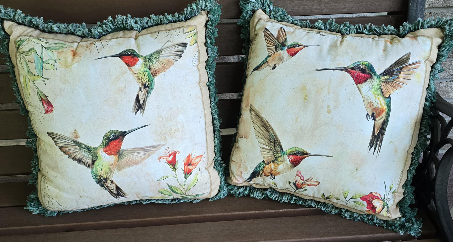 Handmade Cotton Flannel Rag Quilt Pillow:  Square Throw Pillow