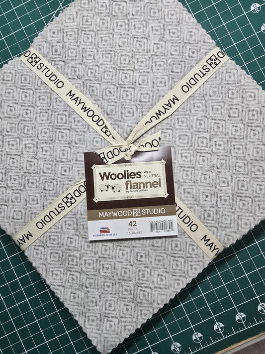 Maywood Studios Neutrals Vol 2 | 10 Flannel Squares | 42 Precut Pieces in Grays & Browns