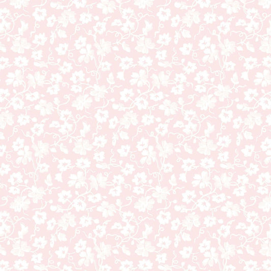Maywood Studio La Fleur Flannel  Packed Ditsy Pale Pink | 100% Cotton Flannel Blender Fabric